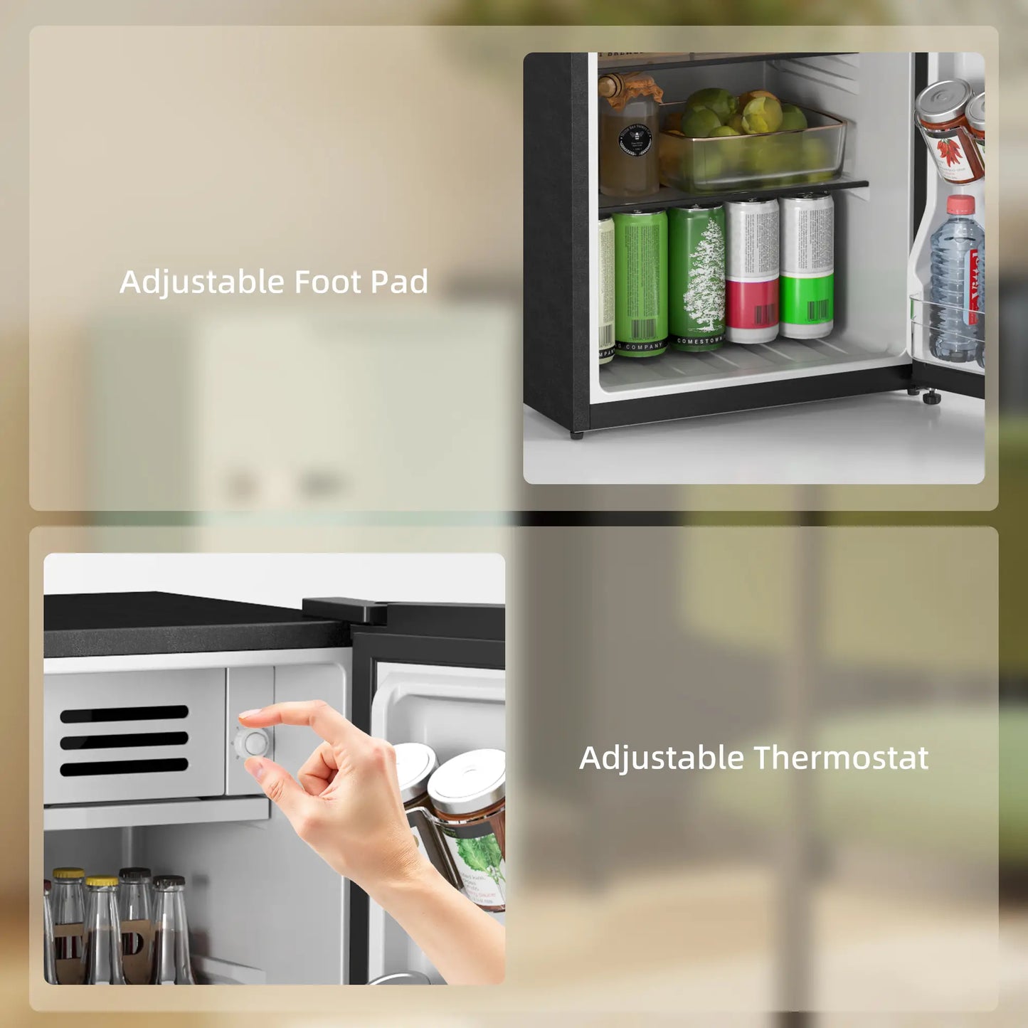 Retro Mini Fridge, 3.1 Cu. Ft, Adjustable Thermostat, 2 Glass Shelves, Black Small Kitchen Appliances at Gallery Canada