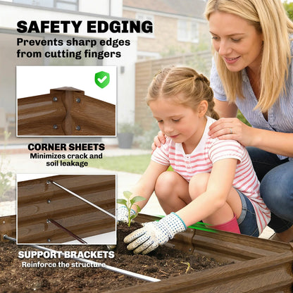 6 x 3 x 1ft Galvanized Raised Garden Bed, Reinforced Outdoor Planter Box Galvanized Planter Boxes at Gallery Canada
