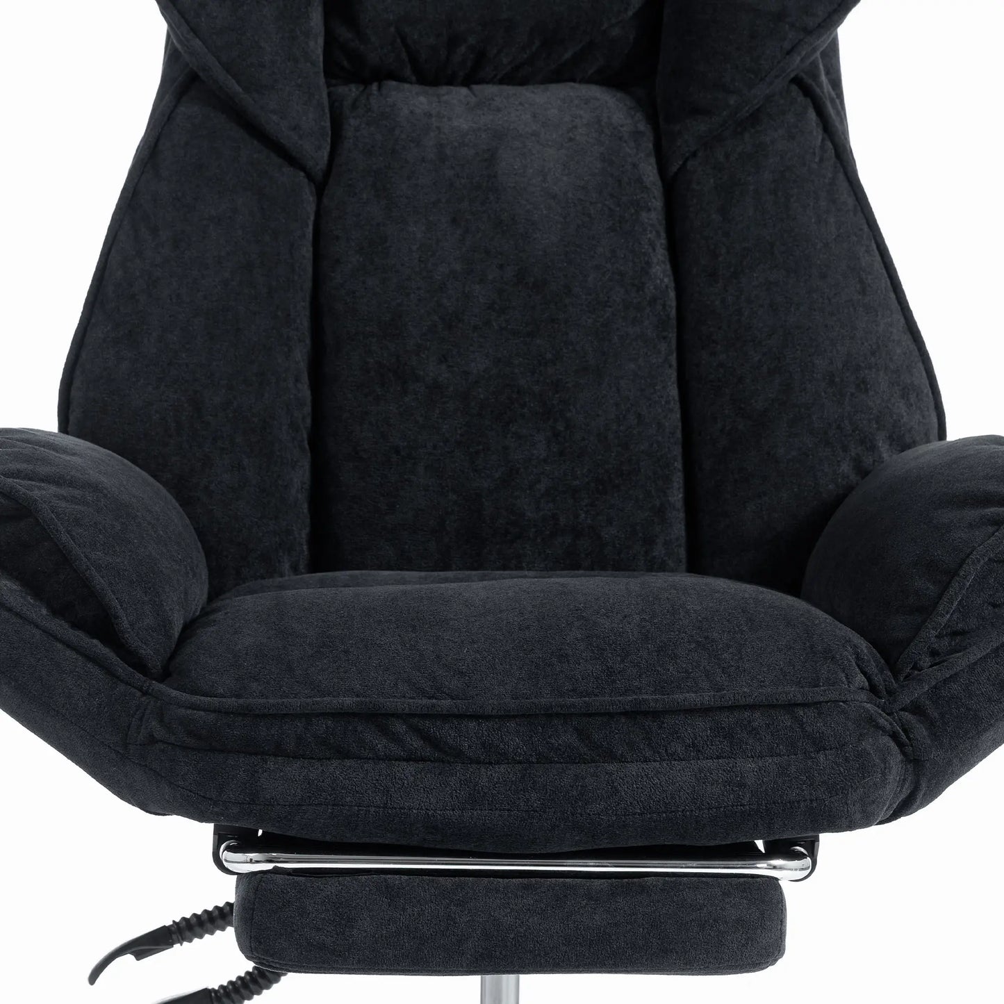 Big & Tall Office Chair, High Back, Snowflake Velvet, Black