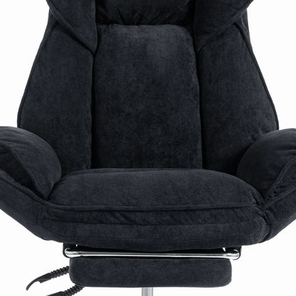 Big & Tall Office Chair, High Back, Snowflake Velvet, Black