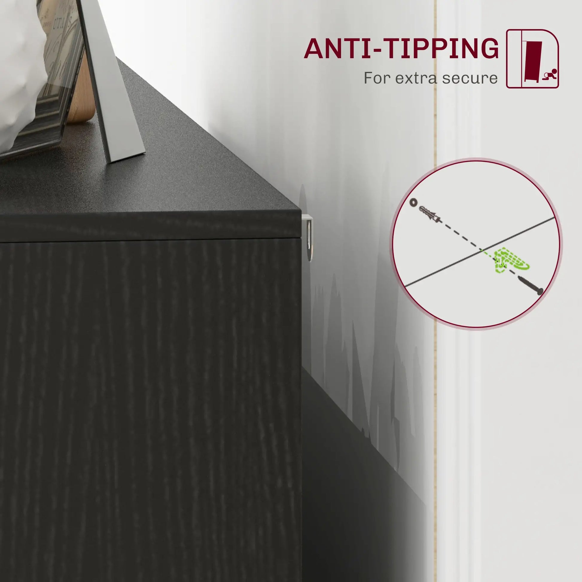 Modern Sideboard, Dining Cabinet with Adjustable Shelves, Black Bar Cabinets at Gallery Canada