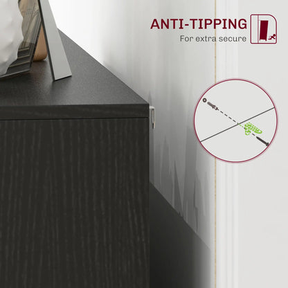 Modern Sideboard, Dining Cabinet with Adjustable Shelves, Black Bar Cabinets at Gallery Canada