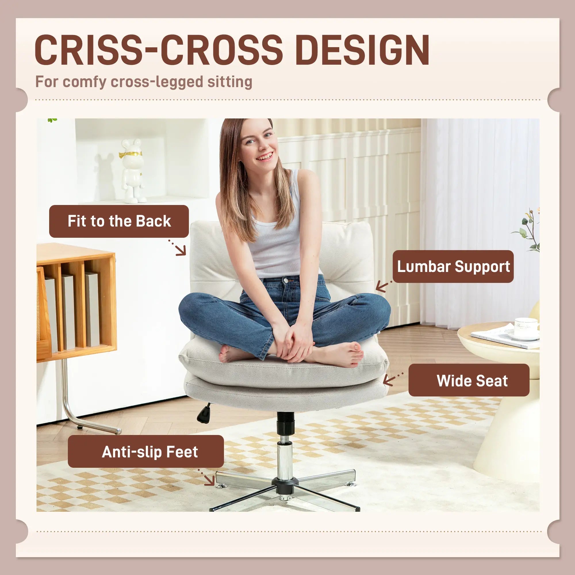 Adjustable Height, Tilt Armless Office Chair, Light Grey Task Chairs at Gallery Canada