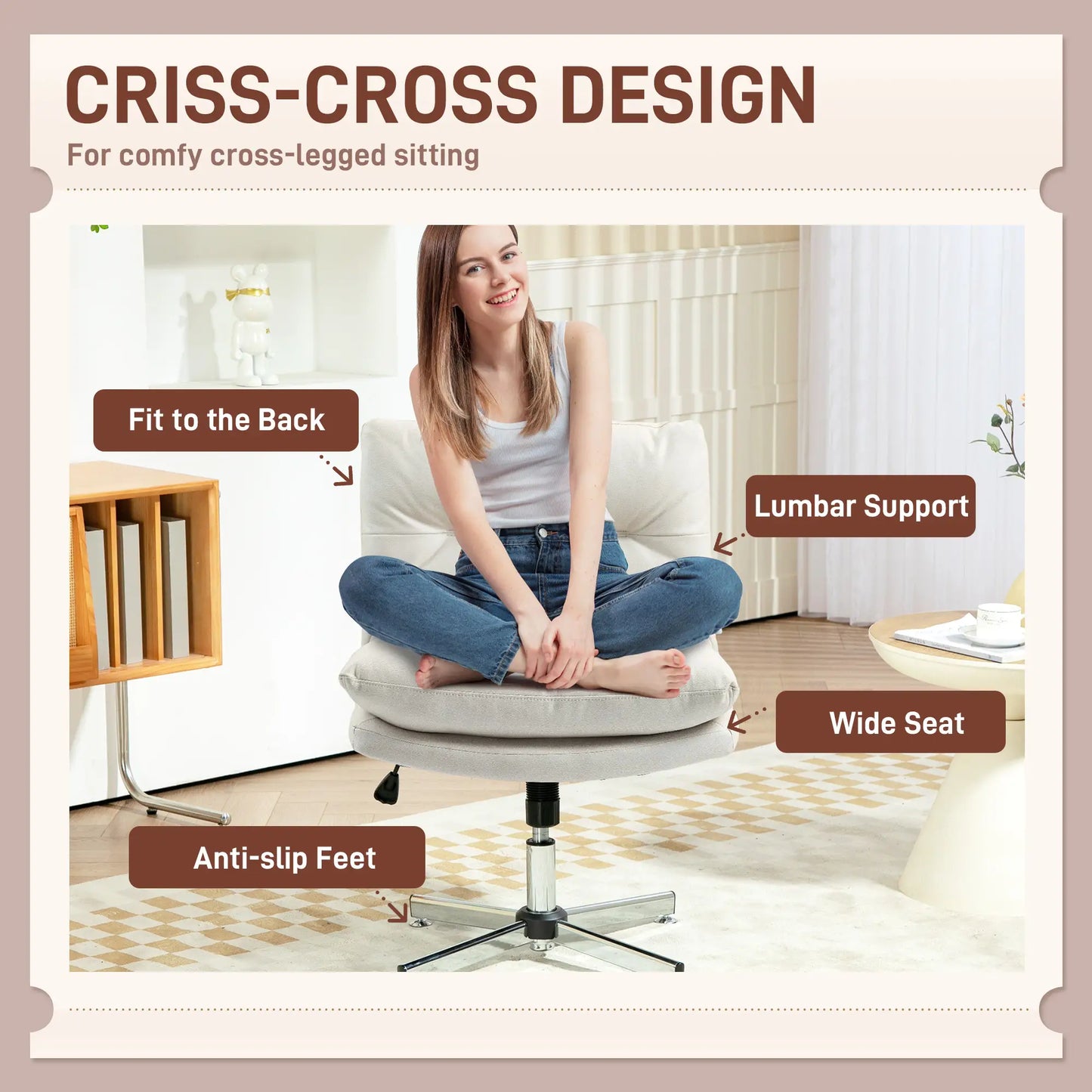Adjustable Height, Tilt Armless Office Chair, Light Grey Task Chairs at Gallery Canada