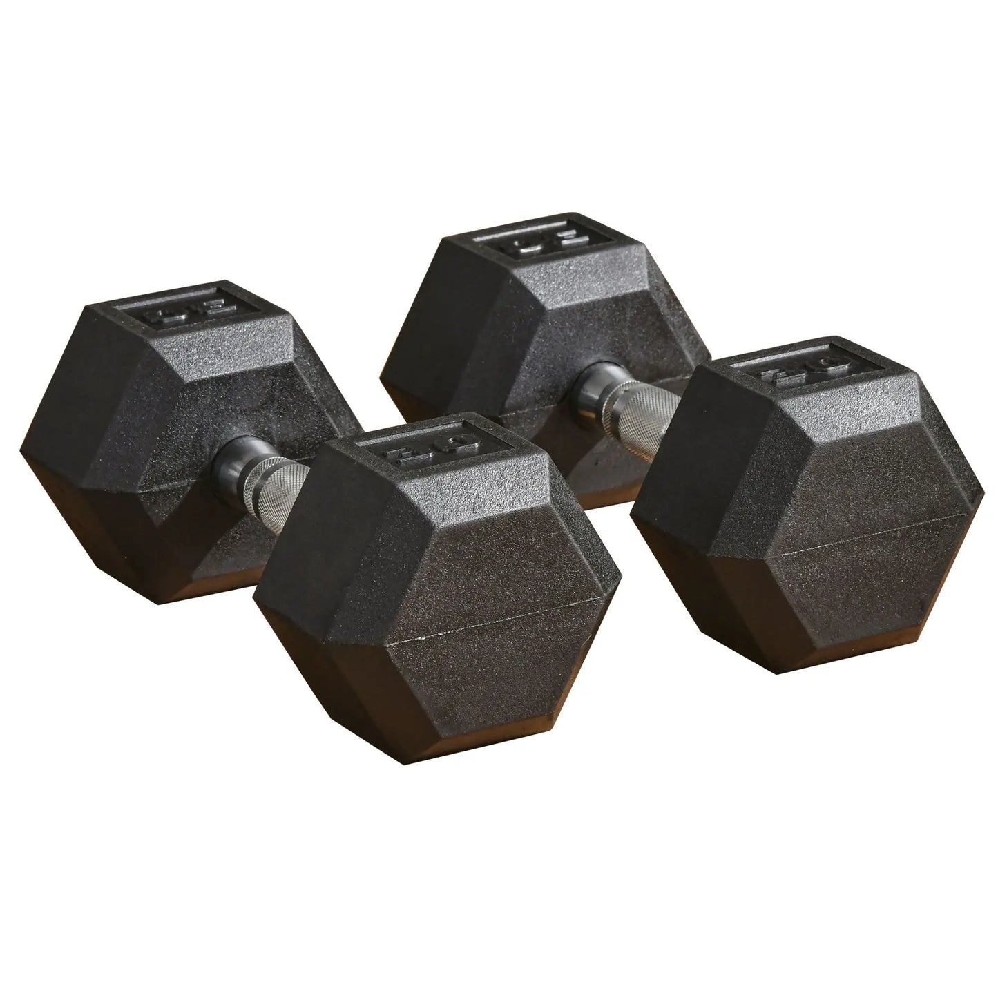 Rubber Dumbbells Weight Set, 60lbs Total, 30lbs Each, Black Dumbbells & Barbells at Gallery Canada