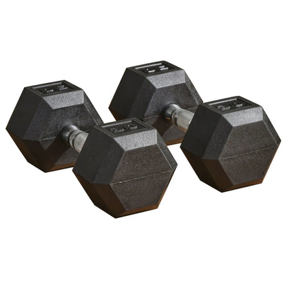 Rubber Dumbbells Weight Set, 60lbs Total, 30lbs Each, Black Dumbbells & Barbells at Gallery Canada