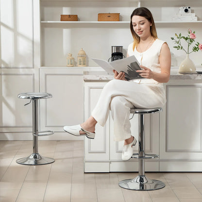 Steel Bar Stools Set of 2, Adjustable Counter Height, Silver Bar Stools at Gallery Canada