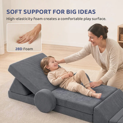 12-Piece Modular Kids Play Couch, Grey Kids Gym & Playmats at Gallery Canada