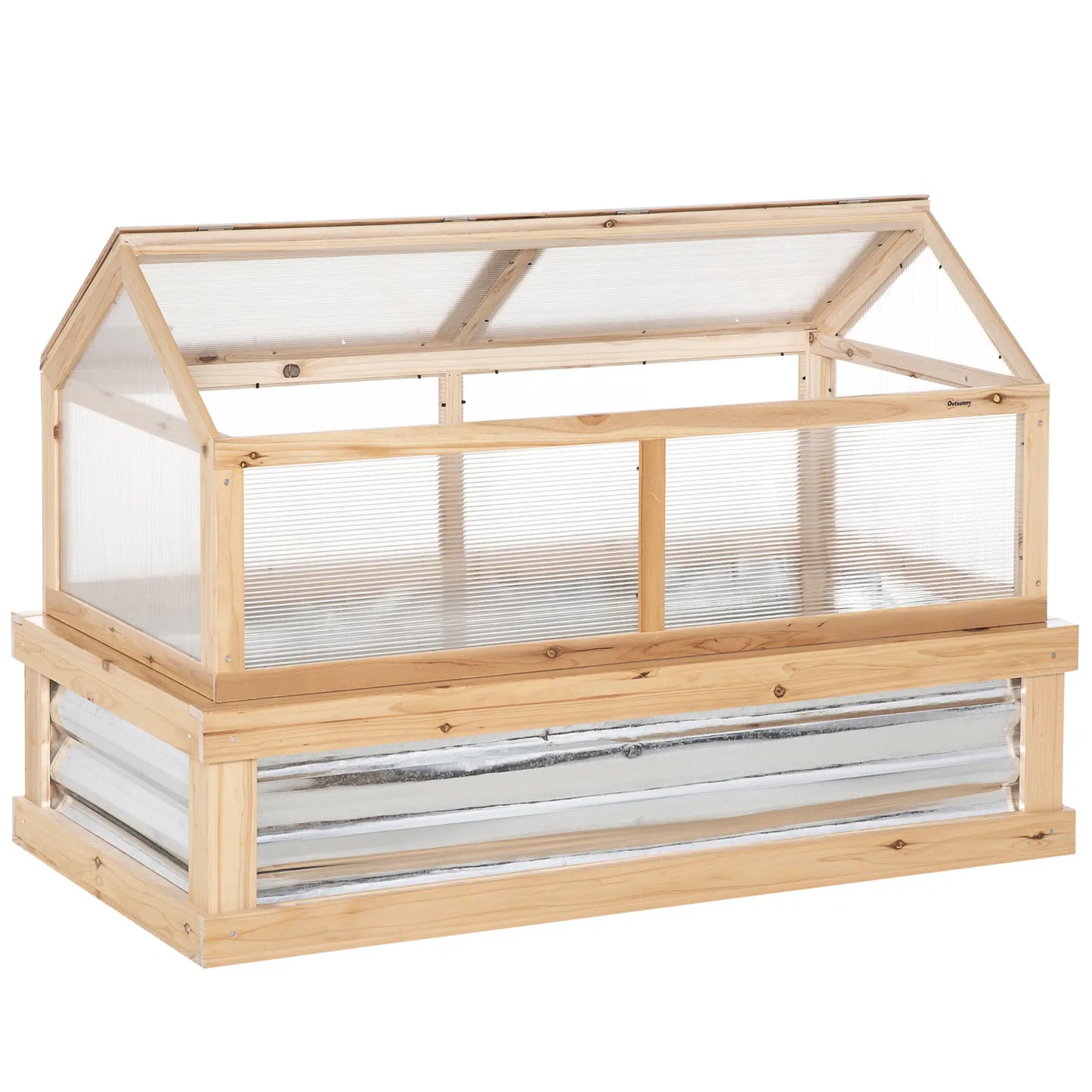 Raised Garden Bed Kit, Greenhouse Wooden Planter, 48" x 24" x 32", Natural Cold Frame Greenhouses Natural at Gallery Canada