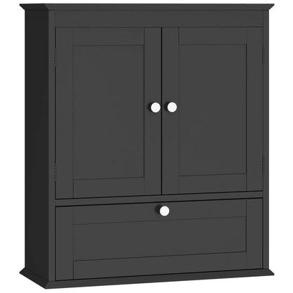 Medicine Cabinet With Adjustable Shelf, Recessed Panels, Black Wall Mounted Cabinets at Gallery Canada