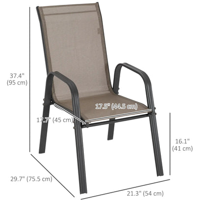 Outdoor Dining Chairs Set of 4, Heavy Duty Stackable, Grey Patio Chairs at Gallery Canada