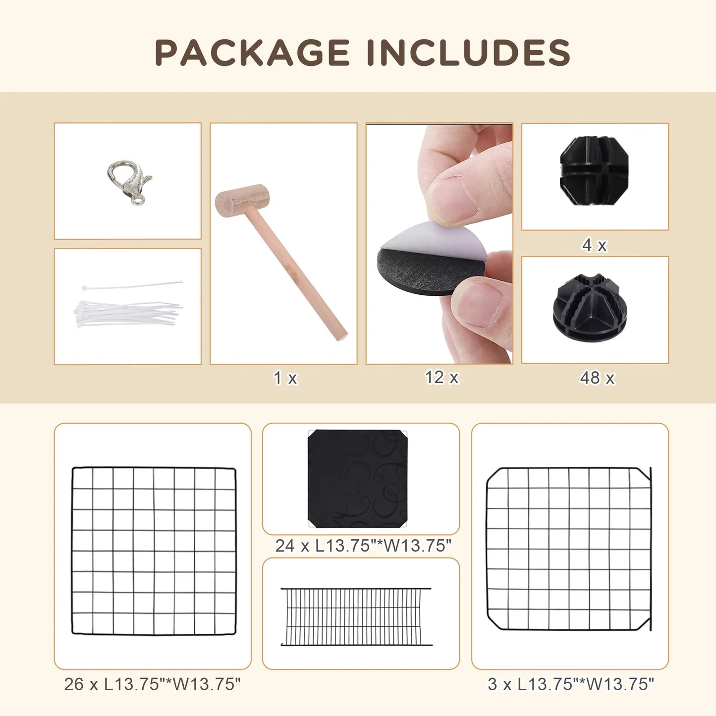 56 Panels Pet Playpen, Small Animal Cage for Rabbit Houses & Habitats at Gallery Canada