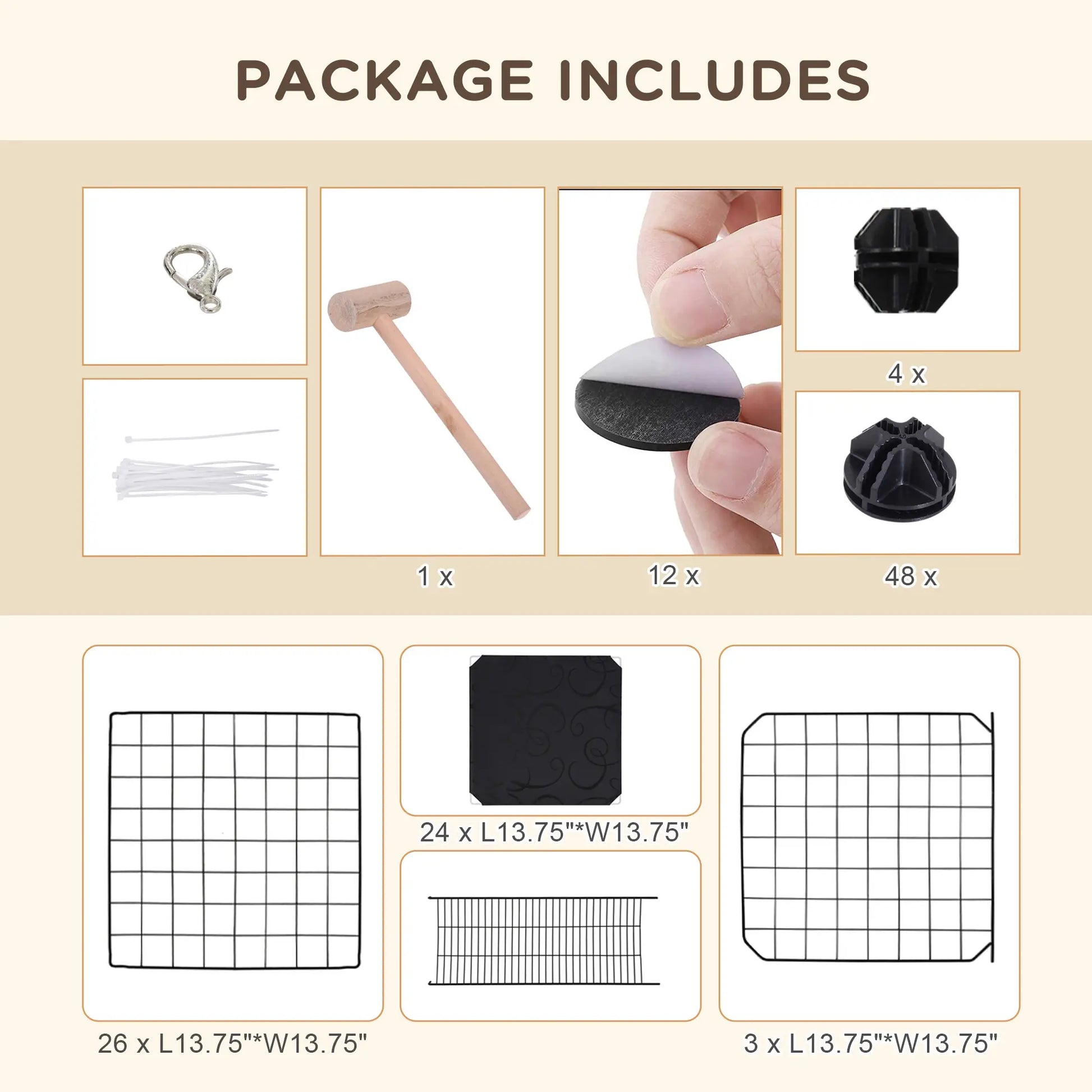 56 Panels Pet Playpen, Small Animal Cage for Rabbit Houses & Habitats at Gallery Canada