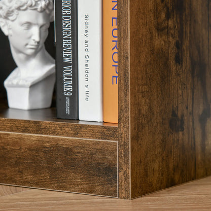 3-Tier Storage Shelf, Bookcase Display Rack, Rustic Brown Small Bookshelves at Gallery Canada