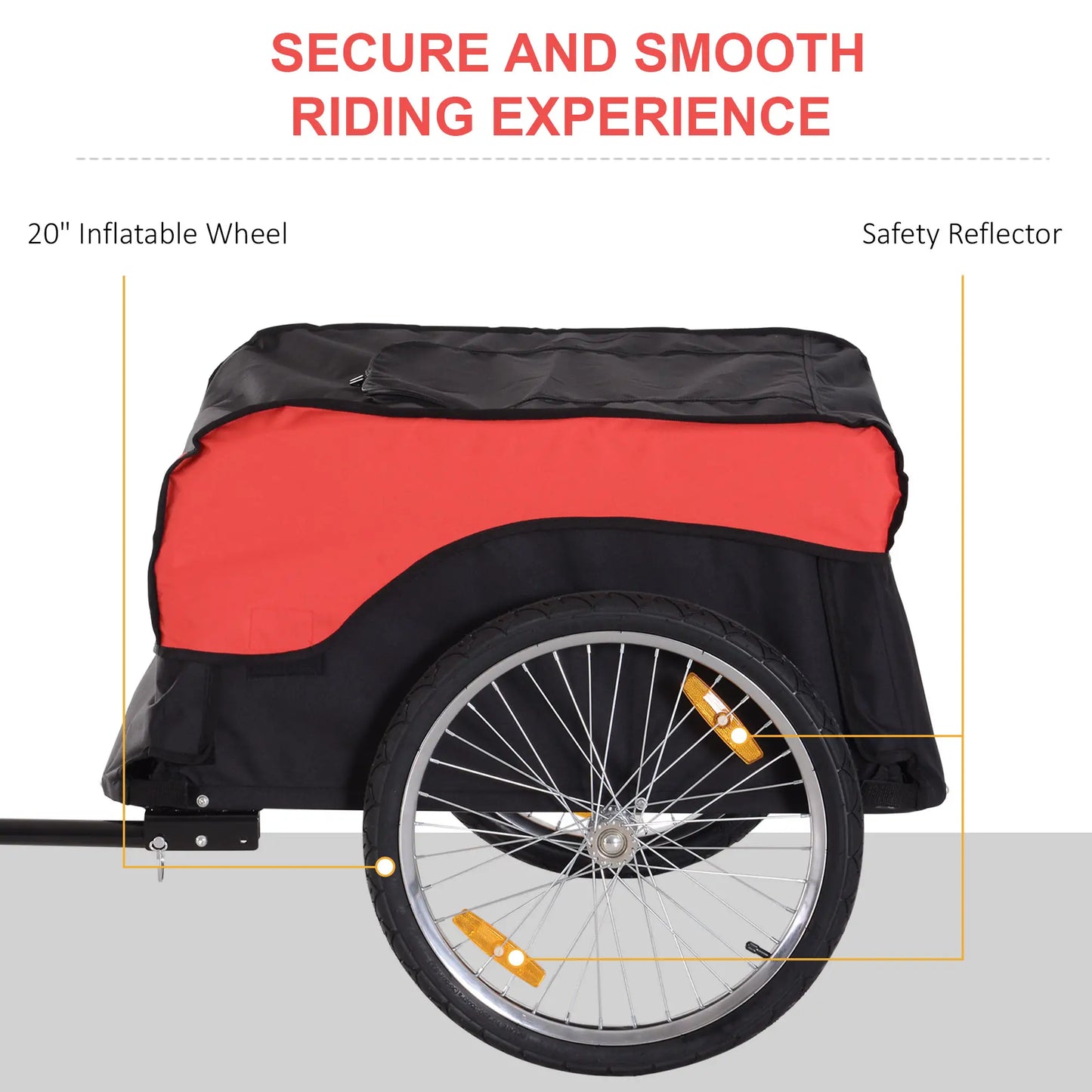Bike Cargo Trailer, Bicycle Luggage Carrier Cart, Black, Red Bike Cargo Trailers at Gallery Canada