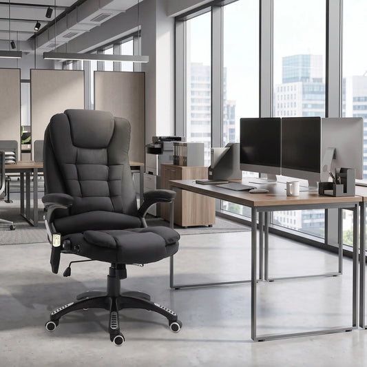 Reclining Massage Office Chair, High Back, Swivel Wheels, Black Massage Chairs Black at Gallery Canada