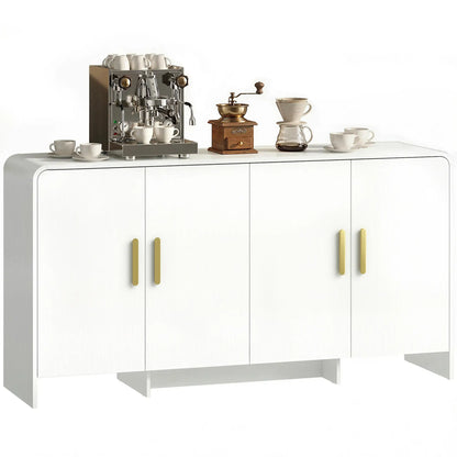 60 Inch Sideboard Buffet Cabinet, TV Stand For 72 Inch TVs, White Wood Grain, White Bar Cabinets at Gallery Canada