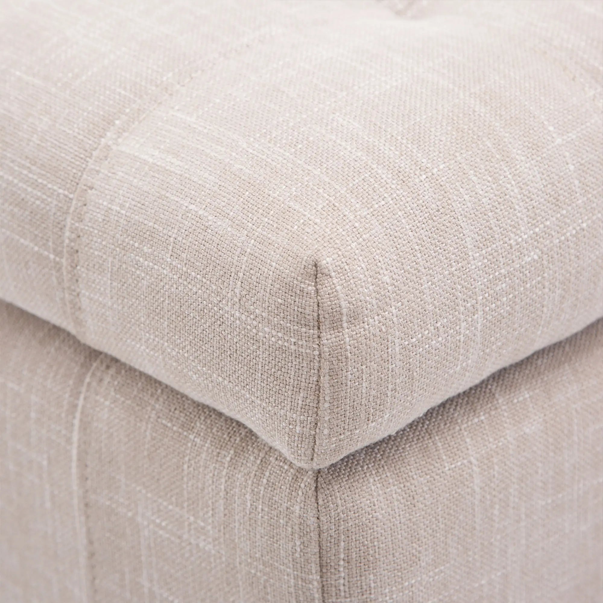 Storage Ottoman, Linen Fabric Bench with Soft Close Lid, 42