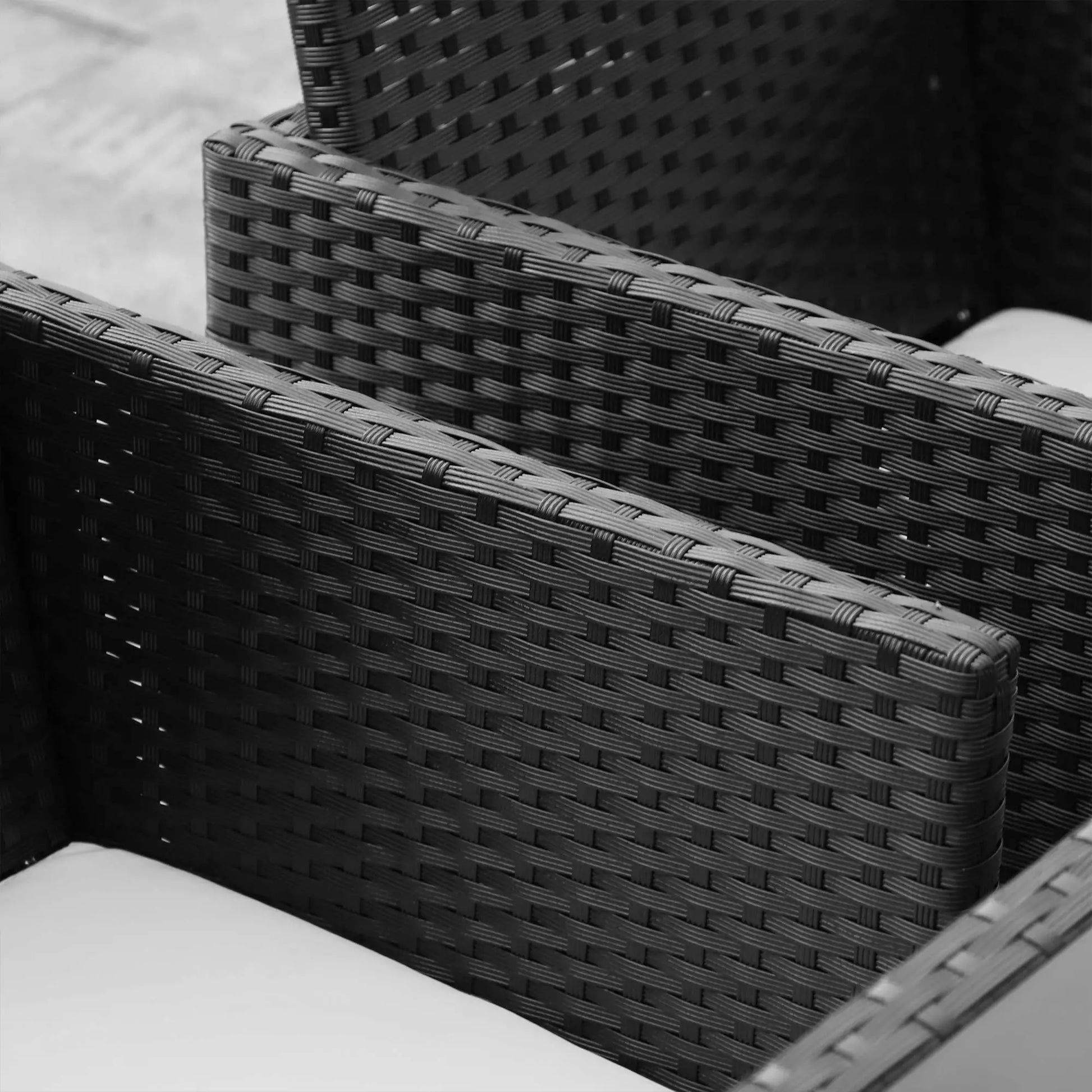 9-Piece Patio Wicker Dining Set, PE Rattan Garden Sofa, White Outdoor Dining Sets at Gallery Canada