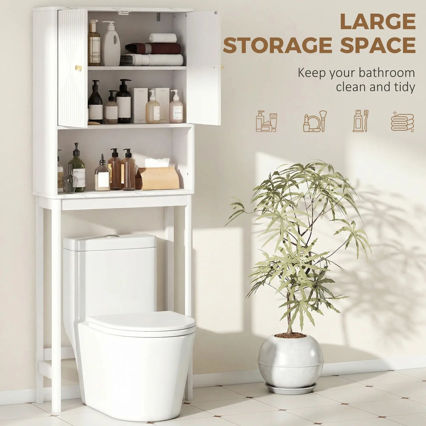 Over The Toilet Storage Cabinet, Adjustable Shelf, Open Shelf, White Over The Toilet Storage at Gallery Canada
