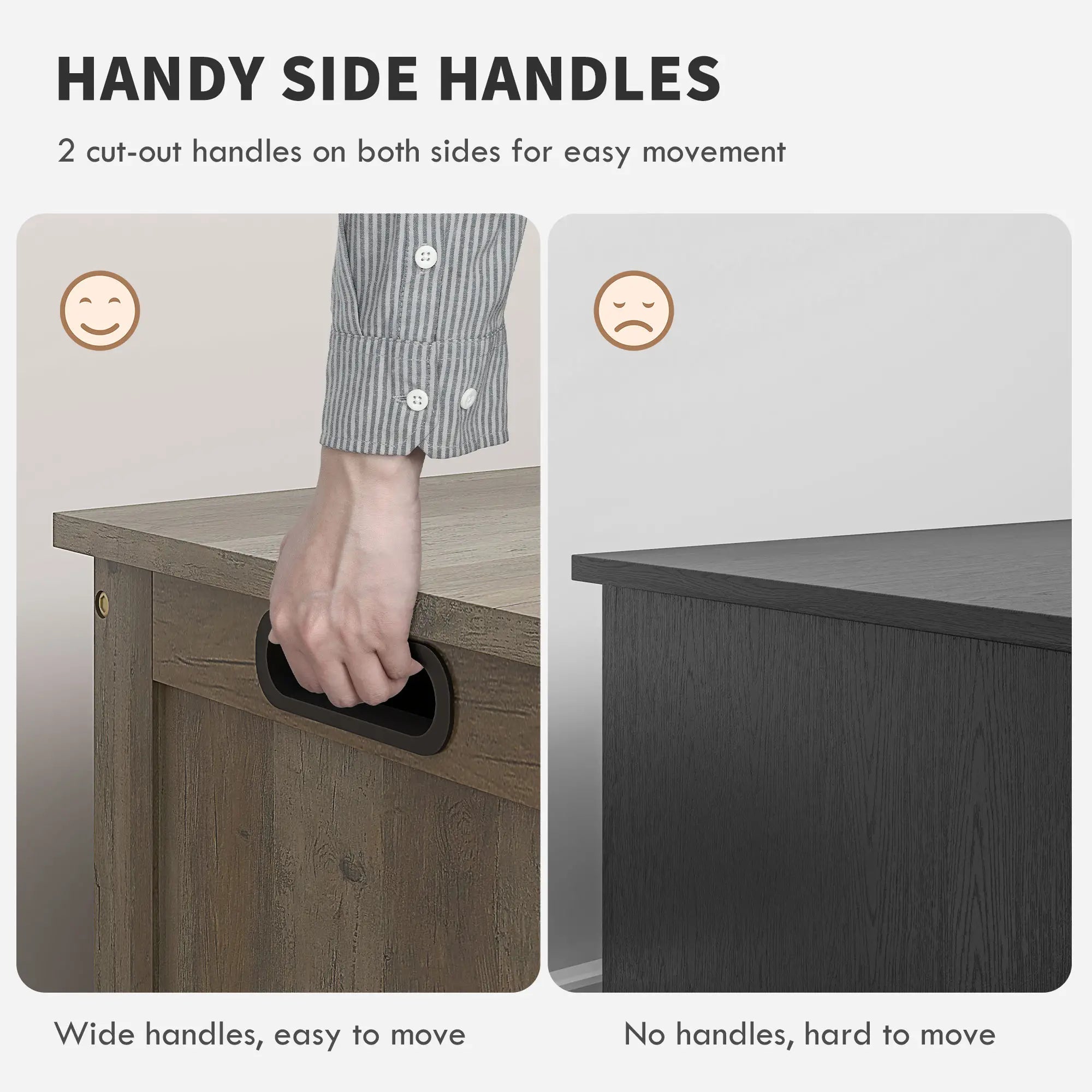 Storage Trunk, Entryway Bench with Side Handles, Distressed, Grey Storage Cabinets at Gallery Canada