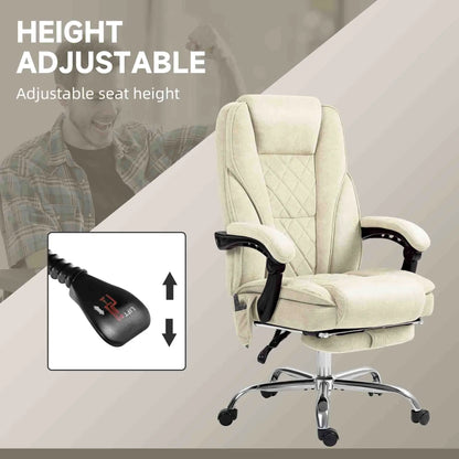 Massage Office Chair, Reclining Computer Chair, Adjustable Height, Footrest, Beige Massage Chairs at Gallery Canada