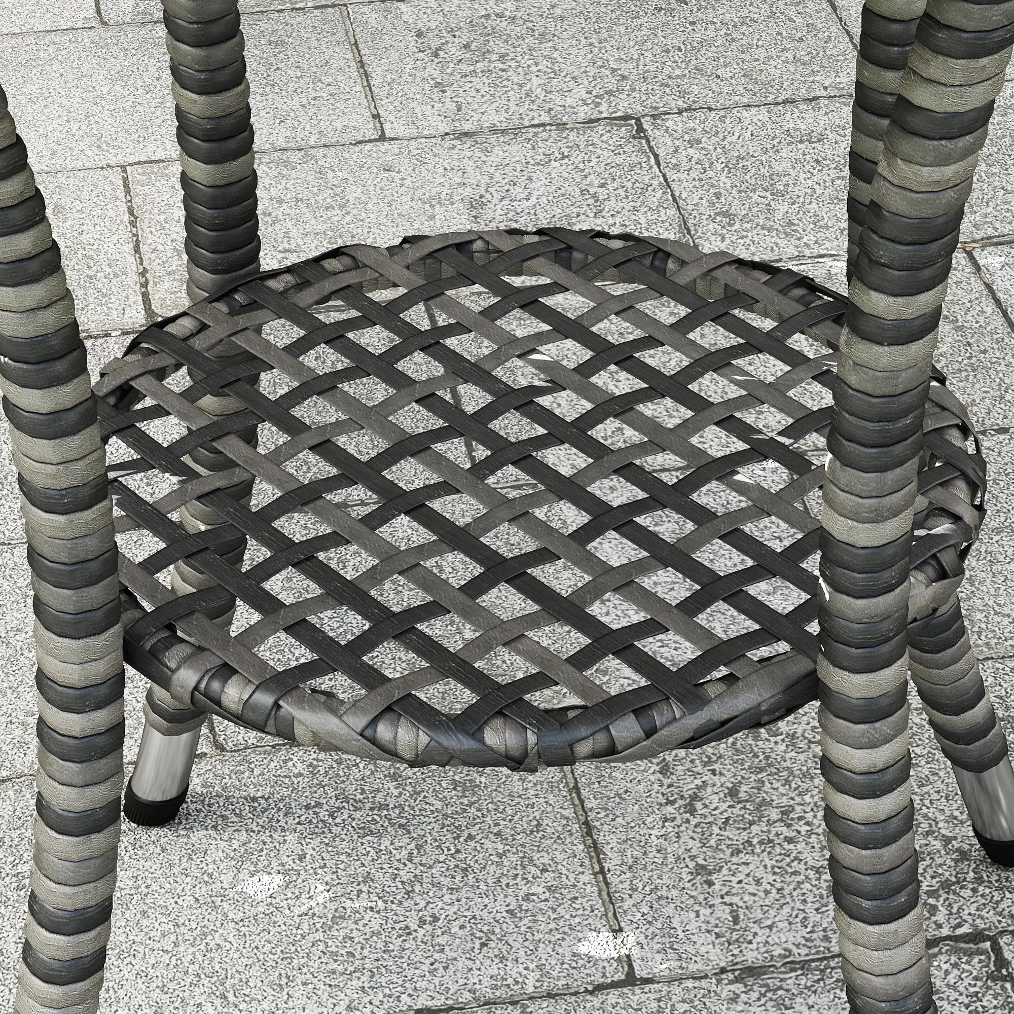 Outdoor Rattan Dining Table, Round Wicker Coffee Table, 2-Tier Shelf, Mixed Grey Patio Dinning Tables at Gallery Canada