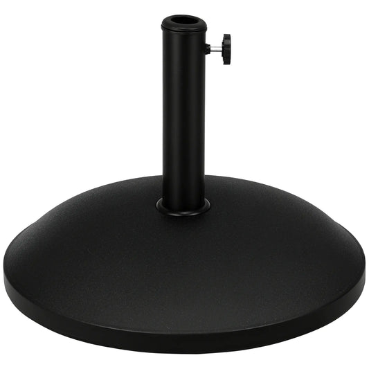 55 lbs Cement Umbrella Base, 20" Heavy Duty Round Stand, Black Umbrella Bases Black at Gallery Canada