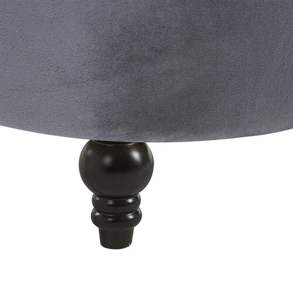 45" Tufted High Back Velvet Accent Chair, Soft Padded Lounge, Ash Grey Single Sofas at Gallery Canada