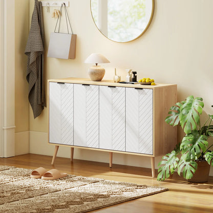 Modern Sideboard, Dining Cabinet with Adjustable Shelves, Natural Bar Cabinets at Gallery Canada