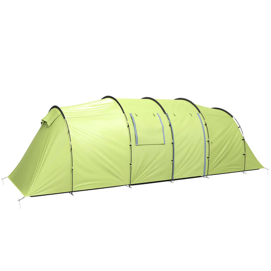 6 Person Camping Tent With Porch, 2 Bedroom Living Room, Light Green Camping Tents Light Green at Gallery Canada
