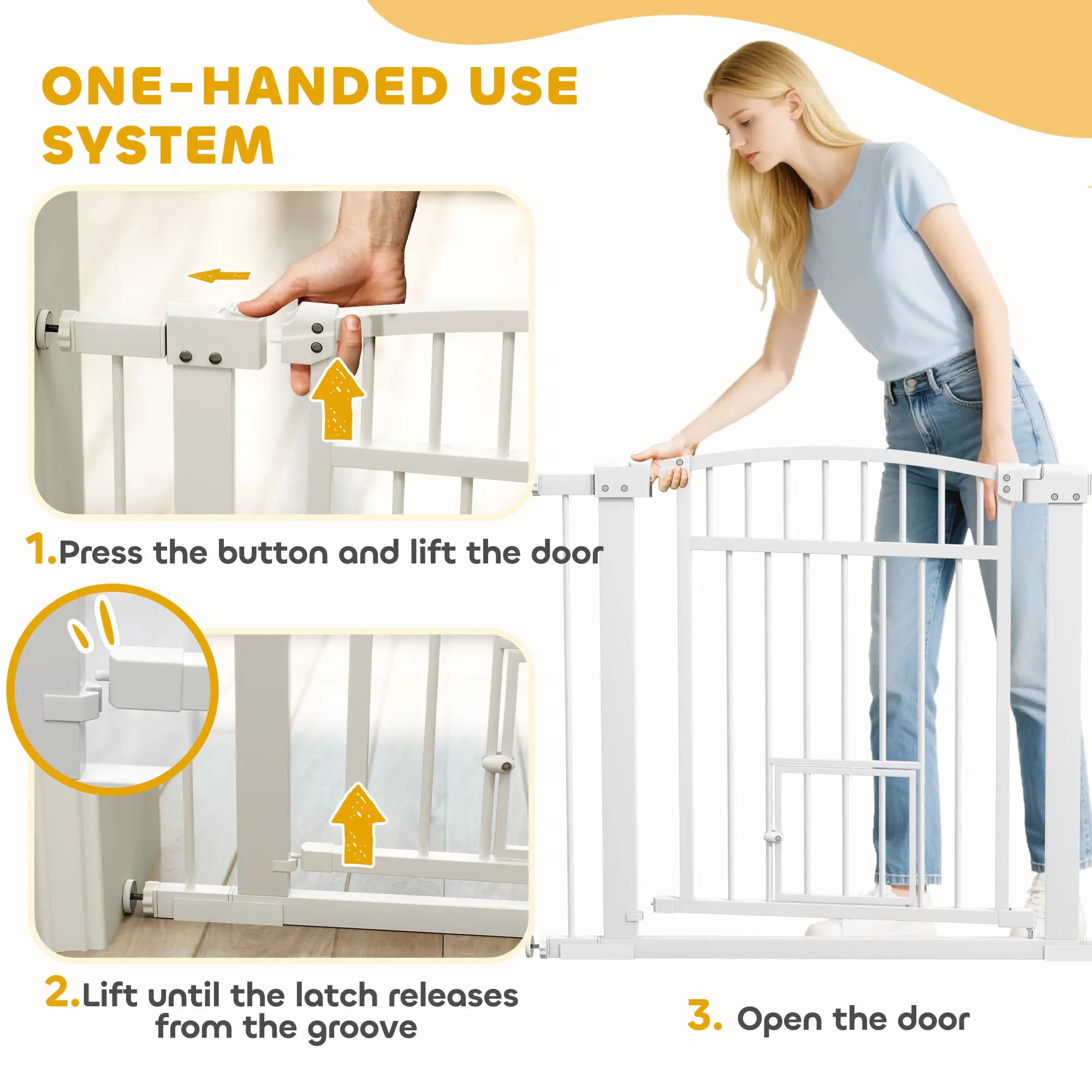 30-41 Inch Extra Wide Pet Gate, Small Door, 30 Inch H, 3 and 5.5 Inch Extensions Pet Gates at Gallery Canada