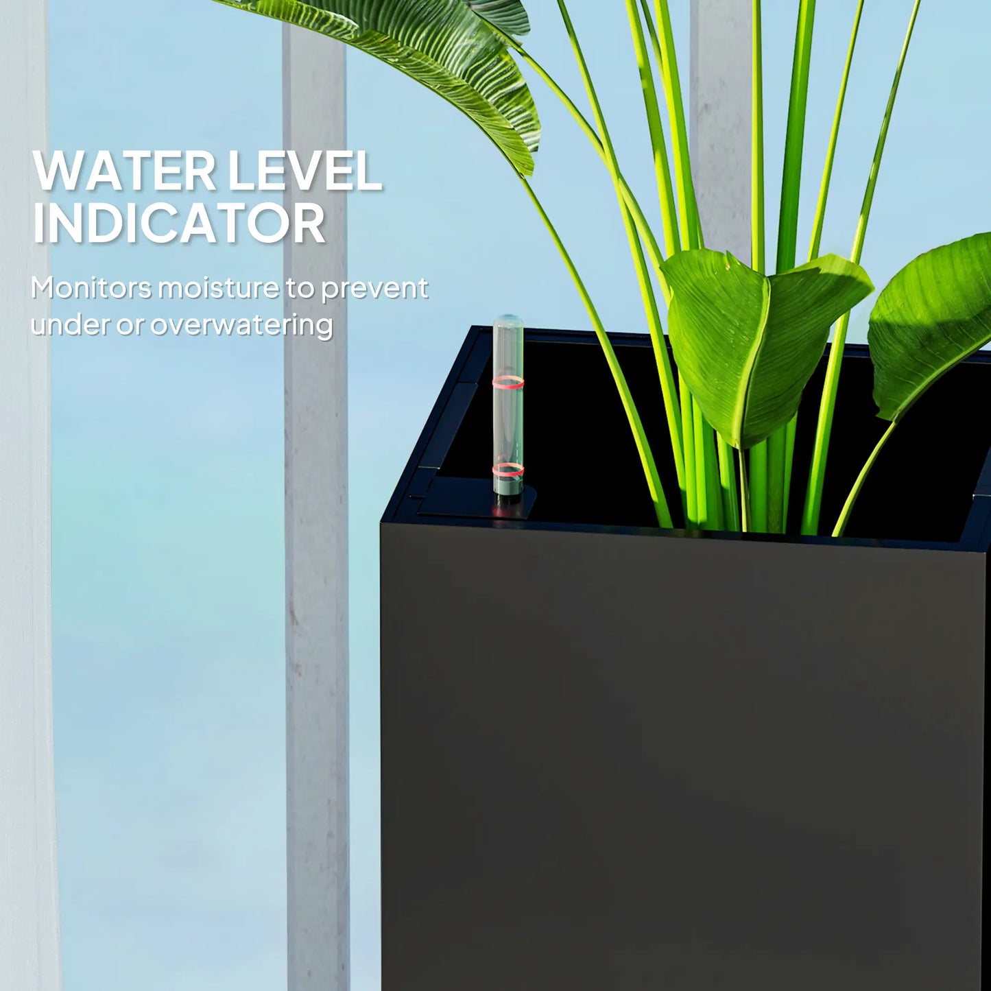 2 Pack 26 Inch Plastic Planter Box, Water Level Indicator, Black Garden Accessories at Gallery Canada