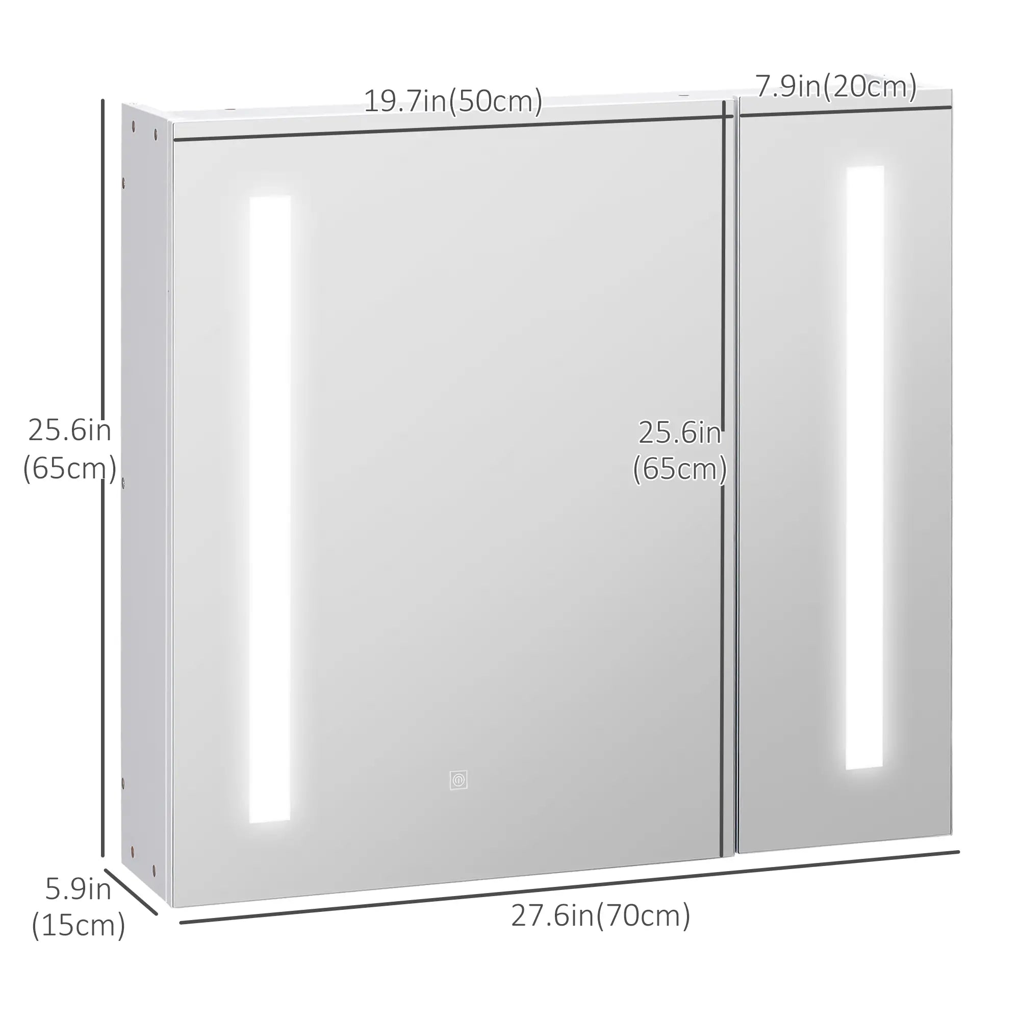 LED Medicine Cabinet with Mirror, 27.5