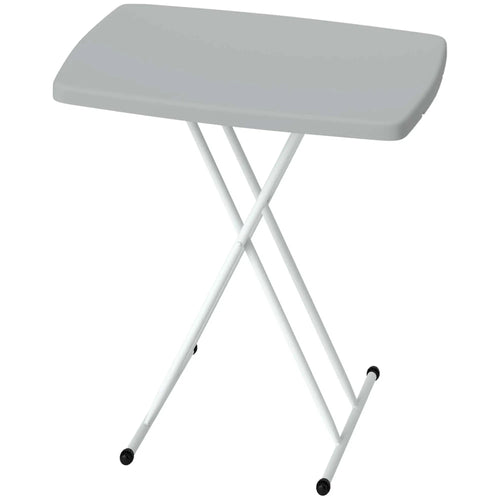 Portable Patio Side Table, Height Adjustable, Folding, Dark Grey