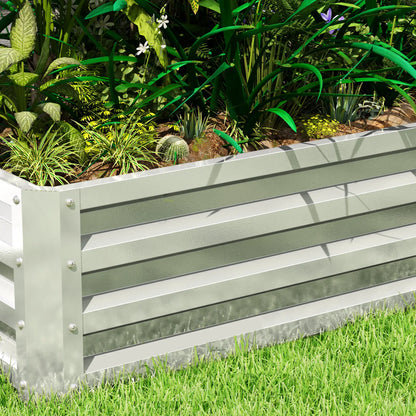 Galvanized Raised Garden Bed, Outdoor Planter Box, 4' x 2' x 1', Silver Raised Garden Beds at Gallery Canada