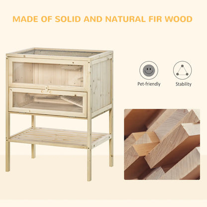 3 Tier Fir Wood Hamster Cage, Small Animals Play House, Exercise Center Hamster Cages at Gallery Canada