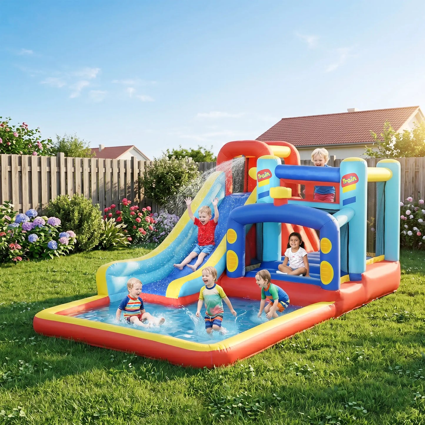 Inflatable Bounce House, 14.3 x 8FT, 4 in 1 With Slide, Climbing Wall Inflatables at Gallery Canada