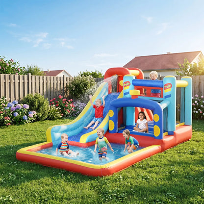 Inflatable Bounce House, 14.3 x 8FT, 4 in 1 With Slide, Climbing Wall Inflatables at Gallery Canada