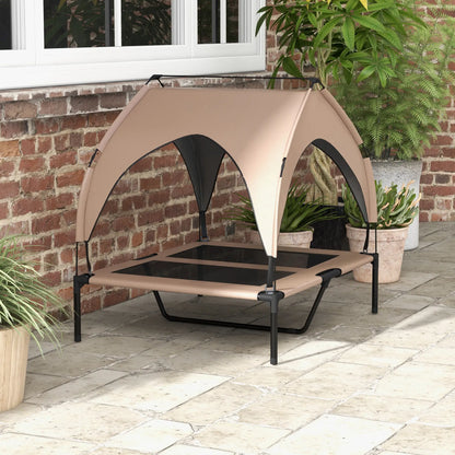 Raised Dog Bed, Cooling Cot with Canopy, Washable Mesh, Medium Large, Coffee Elevated Dog Beds at Gallery Canada