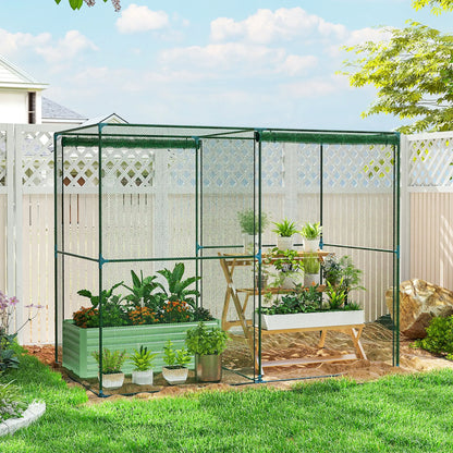 8' x 4' Crop Cage, Plant Protection Tent, Zippered Doors, Vegetable Garden