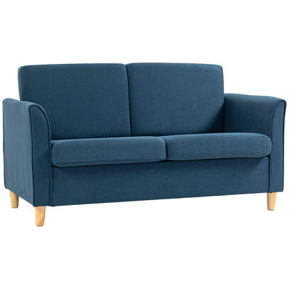 2-Seat Sofa with Armrests, Wood Legs, 2-Seater, Blue 2-Seater Sofas Blue at Gallery Canada