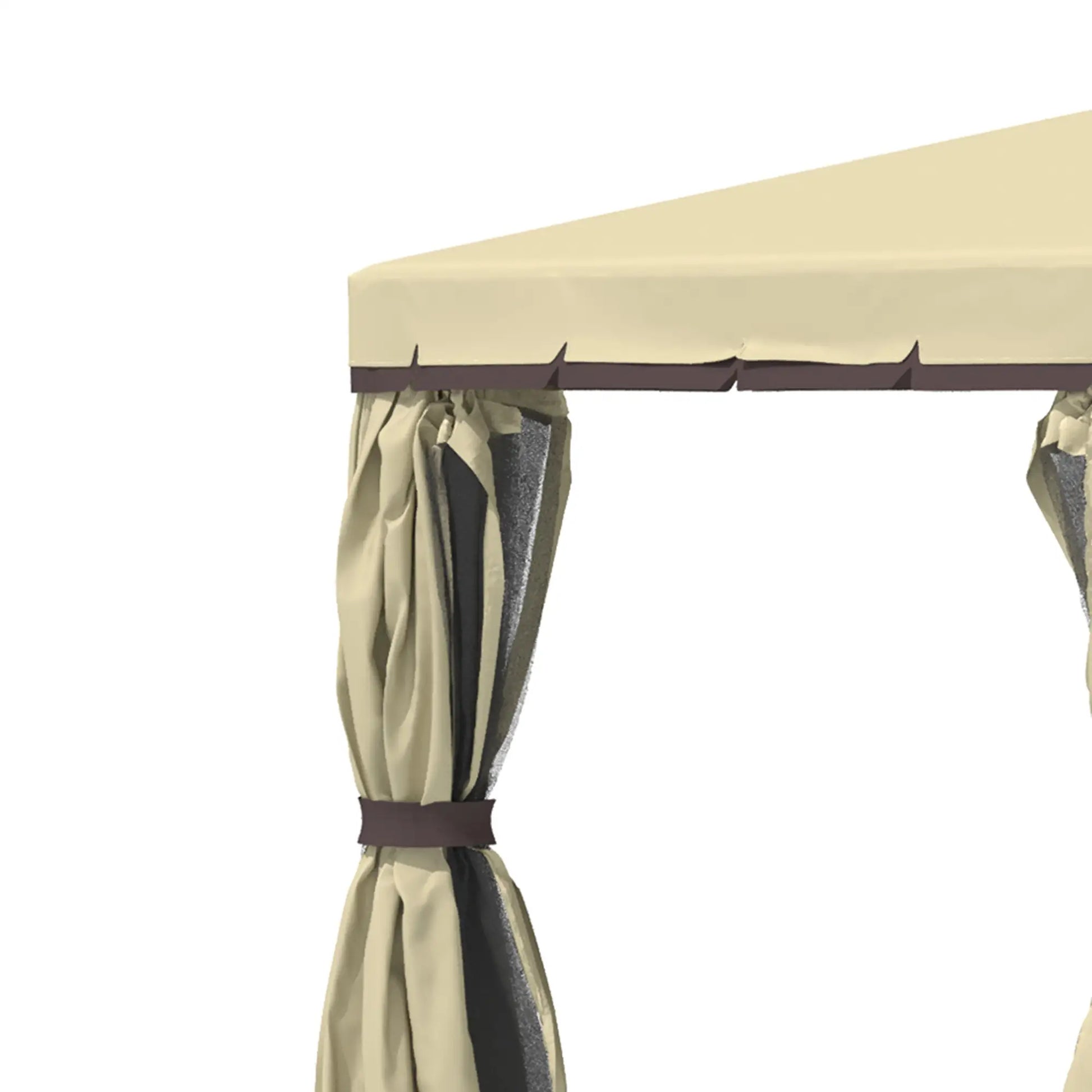 10' x 10' 2-Tier Gazebo, Zippered Mesh Sidewalls, Aluminum Frame, Beige Gazebos at Gallery Canada