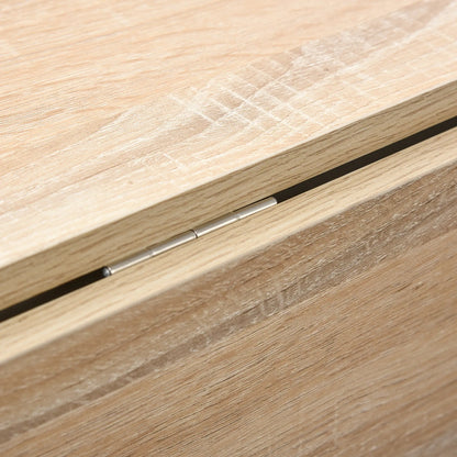 Table à manger pliante, Table de cuisine à abattant avec étagère de rangement, Chêne