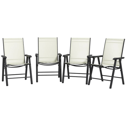 4-Piece Folding Chair Set, Patio Balcony Garden, Comfortable, Beige Patio Chairs Beige at Gallery Canada