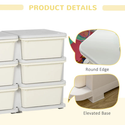 3 Tier Kids Toy Organizer, 6 Plastic Drawers, Cream White Baby & Kids Storage at Gallery Canada