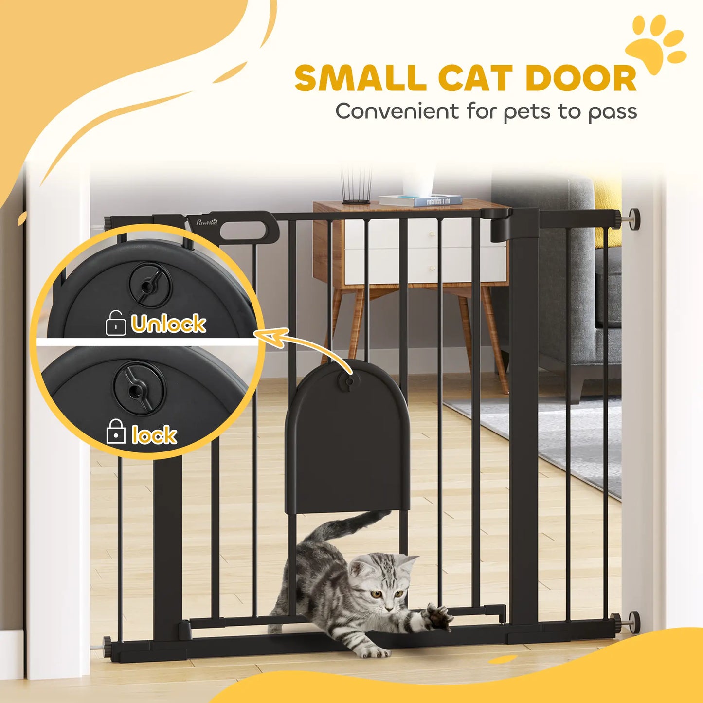 30"-41" Extra Wide Pet Gate, Small Door, 30"H, Black Houses, Kennels & Pens at Gallery Canada