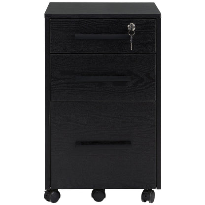 Lockable 3 Drawer Vertical File Cabinet, Hanging Bars, Letter and A4 Size, Black Office Cabinets & Cupboards Black at Gallery Canada