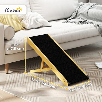 33 Foldable Dog Ramp, 4-Level Adjustable, Natural Wood Dog Stairs at Gallery Canada