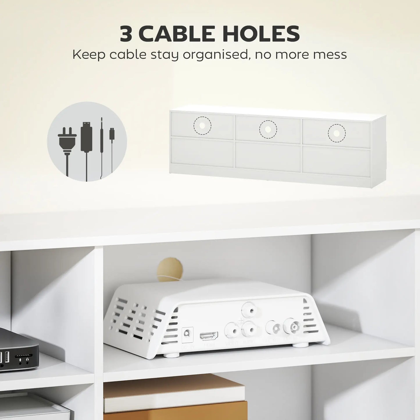 TV Stand with Storage, Entertainment Center, 85 Inch, White TV Stands at Gallery Canada